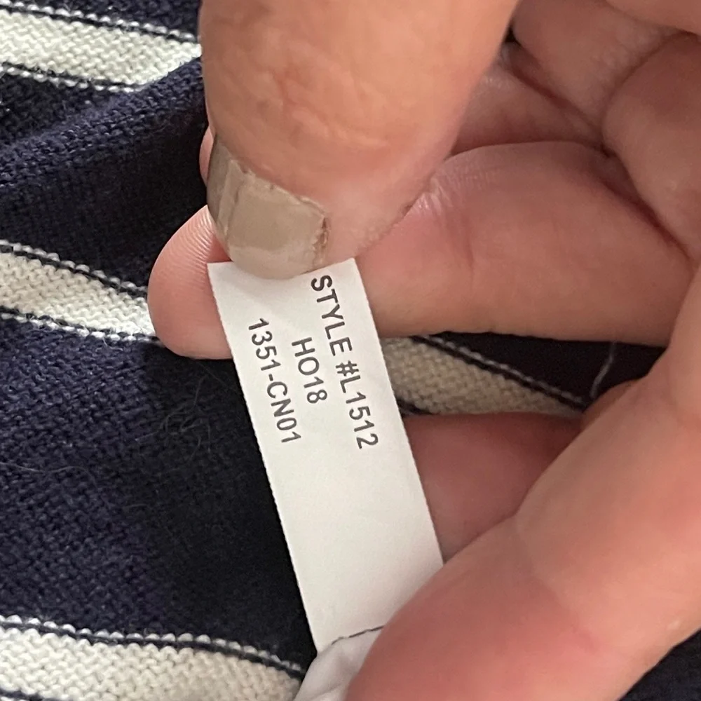 J. Crew Mercantile‎ Navy Blue Cotton Crewneck Sweater with White Stripes XXL